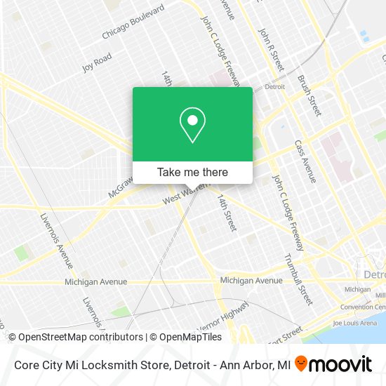 Mapa de Core City Mi Locksmith Store