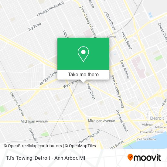 Mapa de TJ's Towing