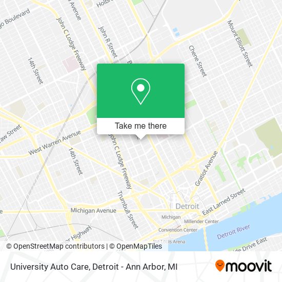 University Auto Care map