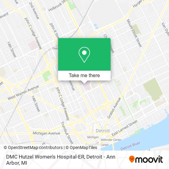 DMC Hutzel Women's Hospital-ER map