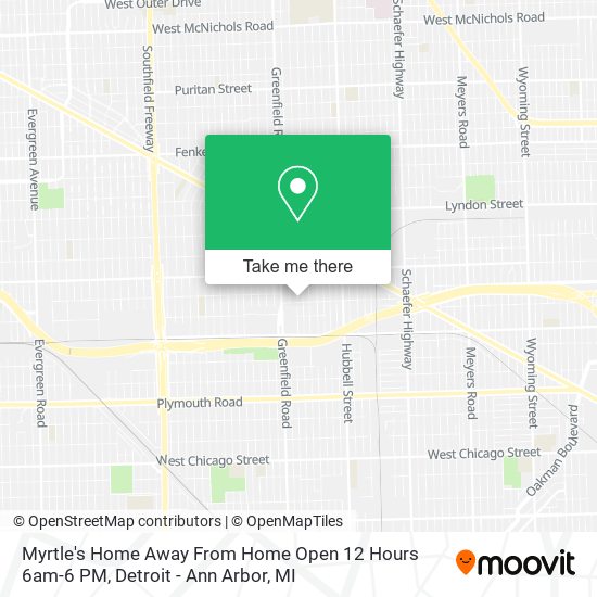 Mapa de Myrtle's Home Away From Home Open 12 Hours 6am-6 PM