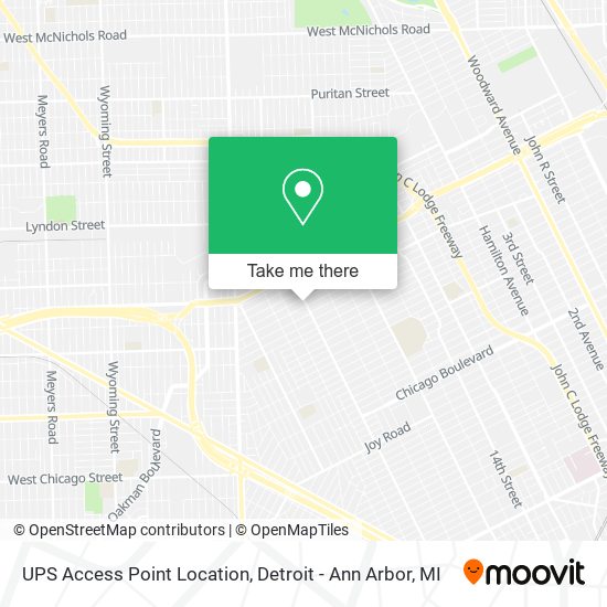 UPS Access Point Location map