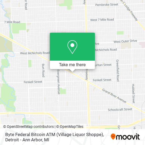 Byte Federal Bitcoin ATM (Village Liquor Shoppe) map