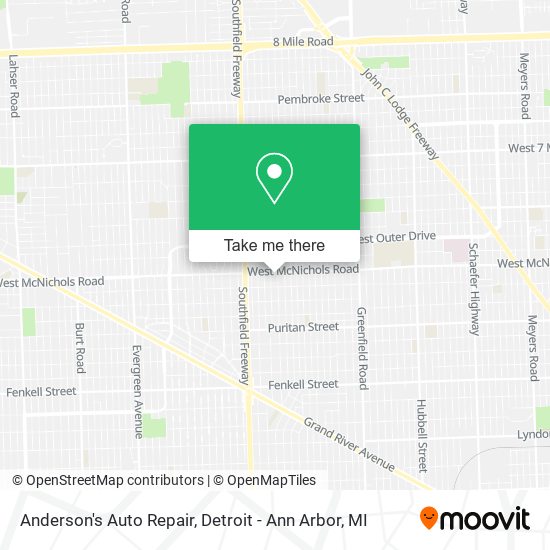 Mapa de Anderson's Auto Repair