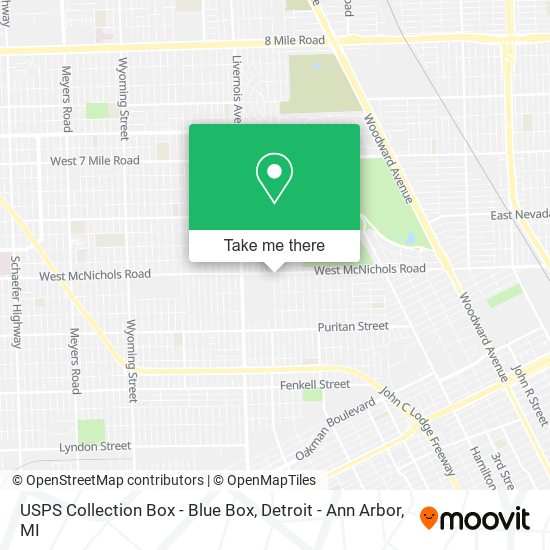 USPS Collection Box - Blue Box map