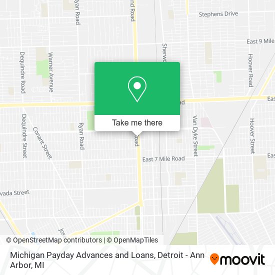 Michigan Payday Advances and Loans map