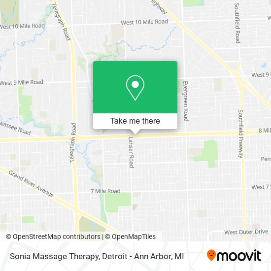 Sonia Massage Therapy map