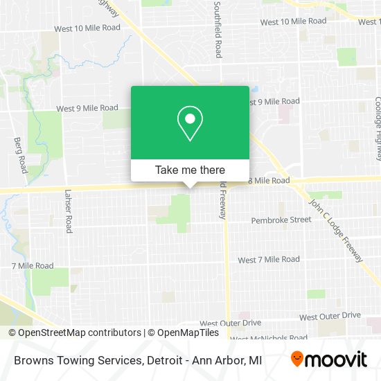Browns Towing Services map