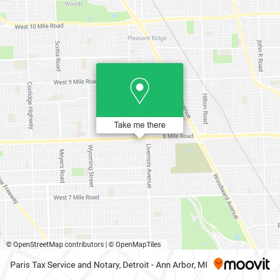 Paris Tax Service and Notary map