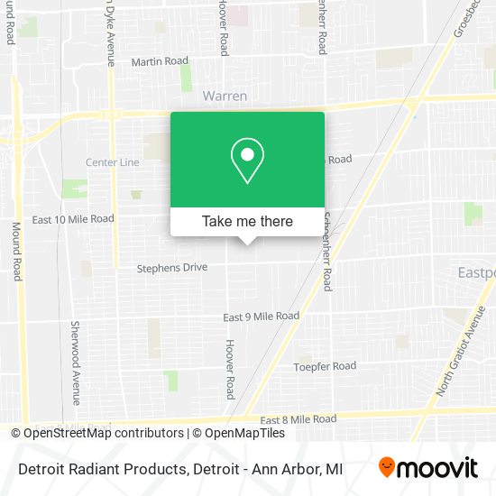 Detroit Radiant Products map