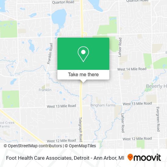 Foot Health Care Associates map