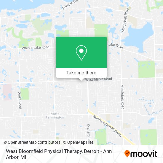 West Bloomfield Physical Therapy map