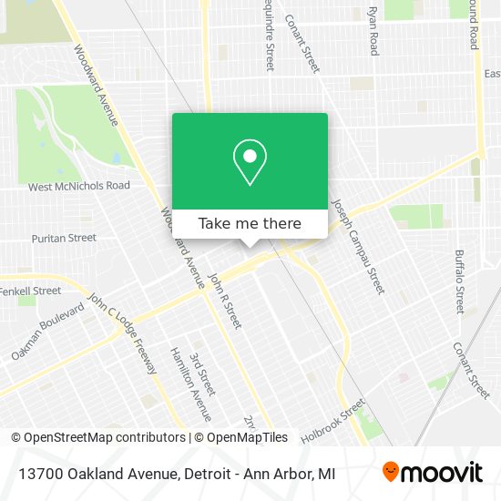 13700 Oakland Avenue map