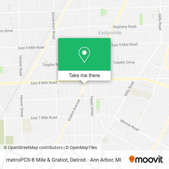 Mapa de metroPCS-8 Mile & Gratiot
