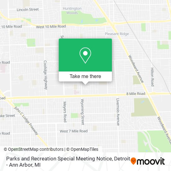 Parks and Recreation Special Meeting Notice map