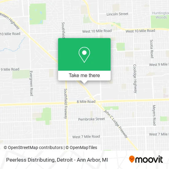 Peerless Distributing map