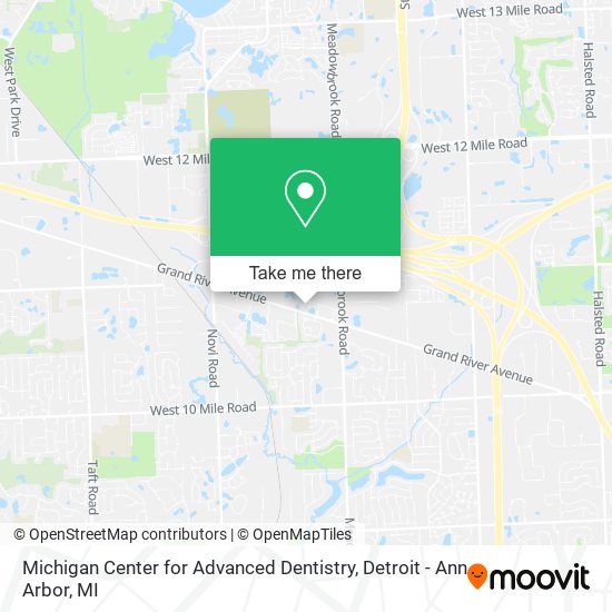 Michigan Center for Advanced Dentistry map