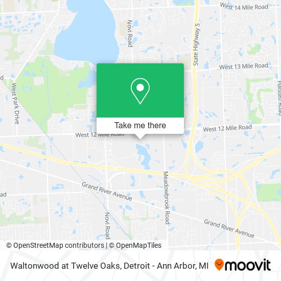 Mapa de Waltonwood at Twelve Oaks