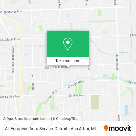 Mapa de All European Auto Service