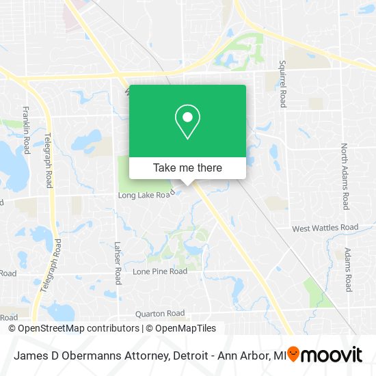 James D Obermanns Attorney map