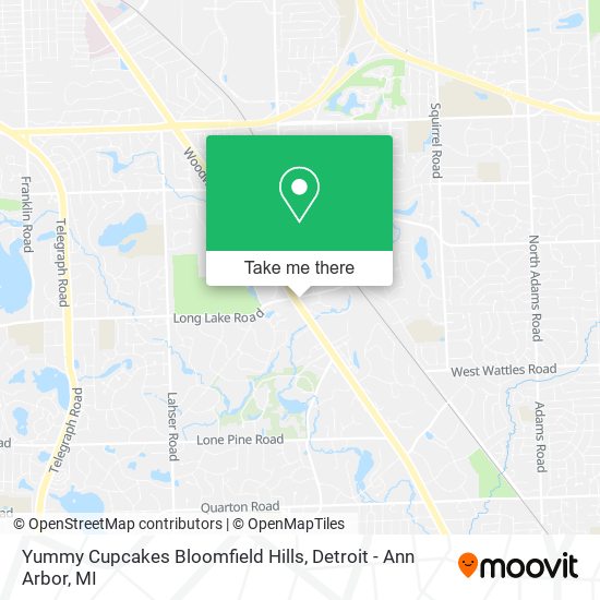Yummy Cupcakes Bloomfield Hills map
