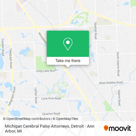 Michigan Cerebral Palsy Attorneys map