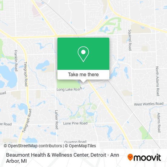 Beaumont Health & Wellness Center map