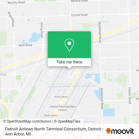 Detroit Airlines North Terminal Consortium map