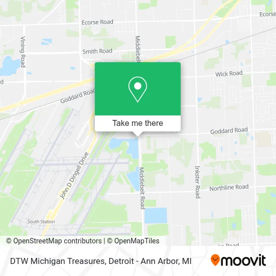 DTW Michigan Treasures map