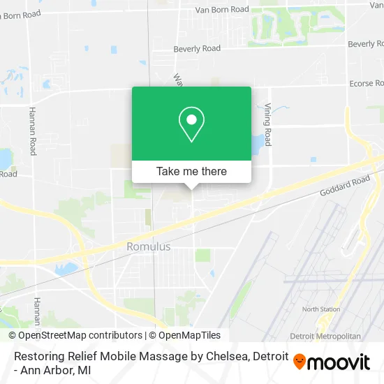 Restoring Relief Mobile Massage by Chelsea map