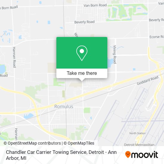Mapa de Chandler Car Carrier Towing Service