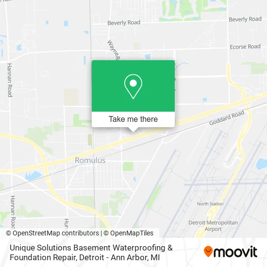 Unique Solutions Basement Waterproofing & Foundation Repair map