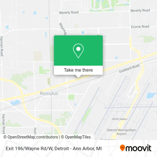 Exit 196/Wayne Rd/W map