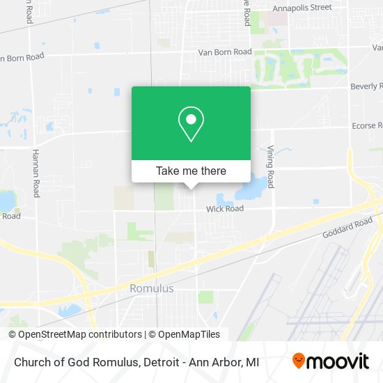 Church of God Romulus map