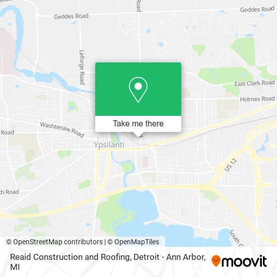 Reaid Construction and Roofing map