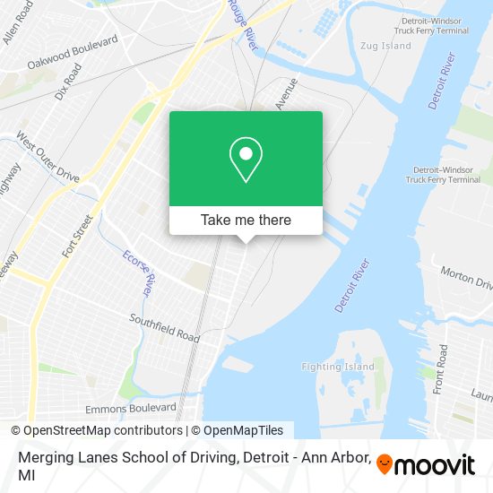 Merging Lanes School of Driving map