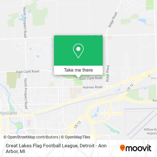 Great Lakes Flag Football League map