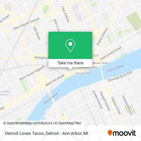 Mapa de Detroit Loves Tacos