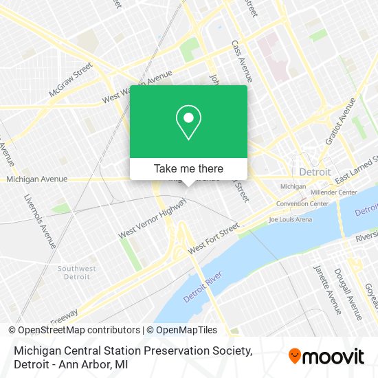 Michigan Central Station Preservation Society map