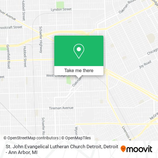 St. John Evangelical Lutheran Church Detroit map