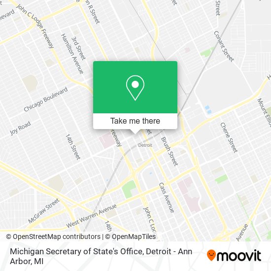 Michigan Secretary of State's Office map