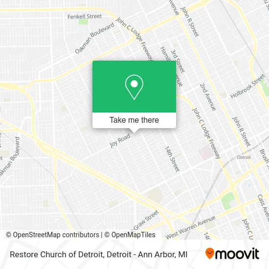 Restore Church of Detroit map
