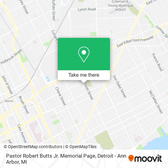 Mapa de Pastor Robert Butts Jr. Memorial Page