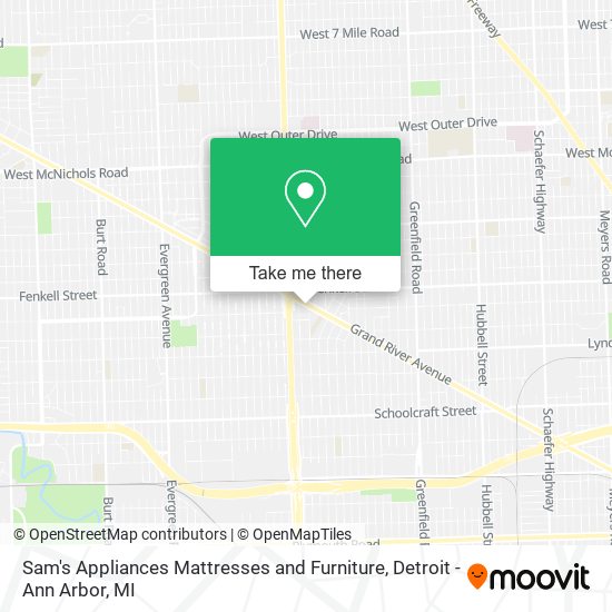 Sam's Appliances Mattresses and Furniture map