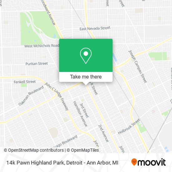 14k Pawn Highland Park map