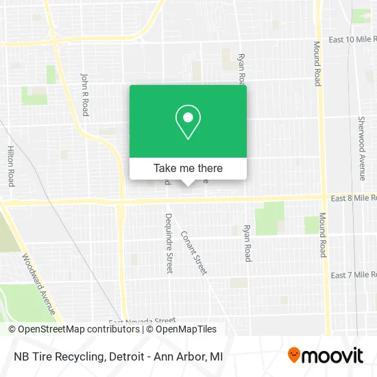 NB Tire Recycling map