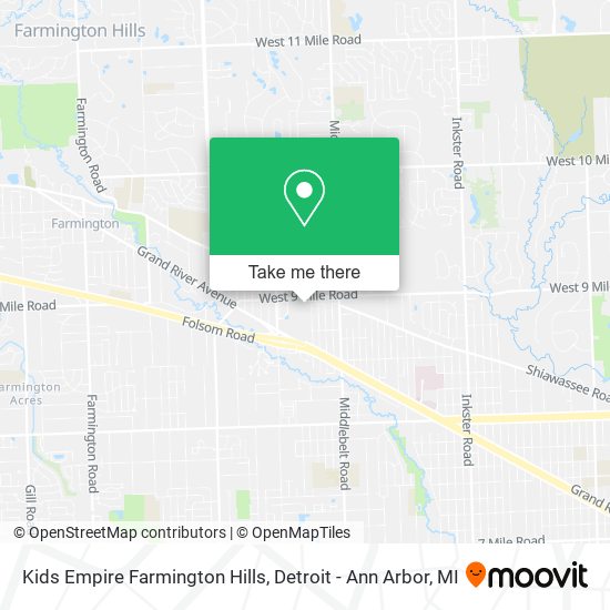 Kids Empire Farmington Hills map