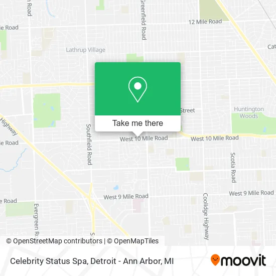 Celebrity Status Spa map