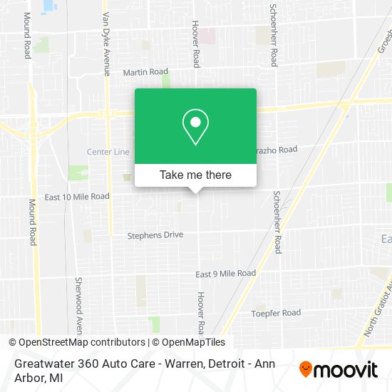 Greatwater 360 Auto Care - Warren map