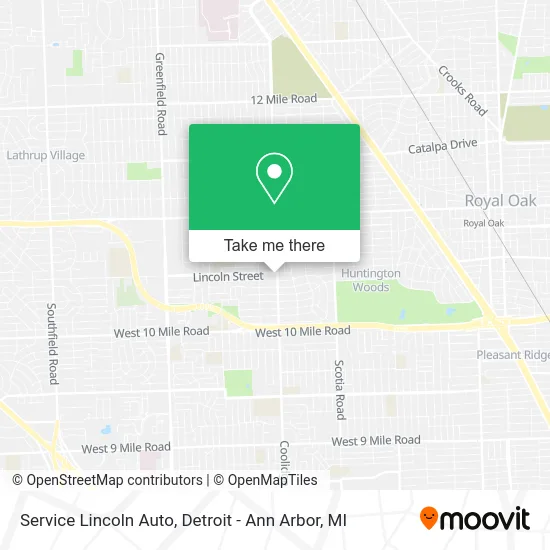 Service Lincoln Auto map